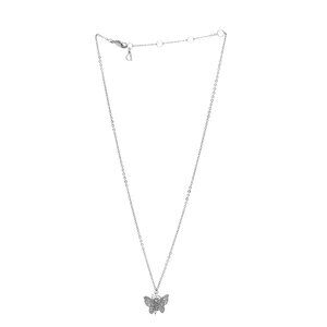 Christian Dior Crystal Butterfly Necklace Silver